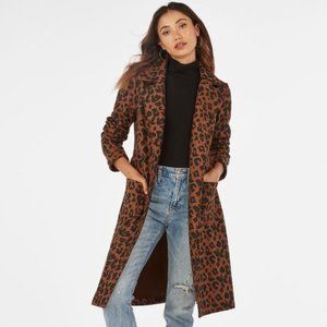 JustFab Animal Double Knit Wool Coat